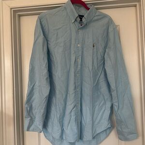 Ralph Lauren Shirt Mens L Light Blue Classic Fit Button Down Long Sleeve Oxford
